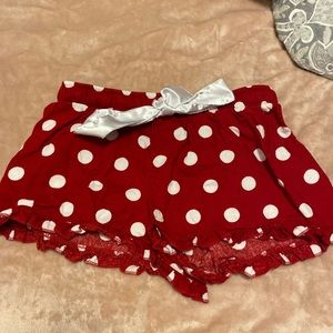 Red & White Polka Dot Boxer craft Pajama Shorts
